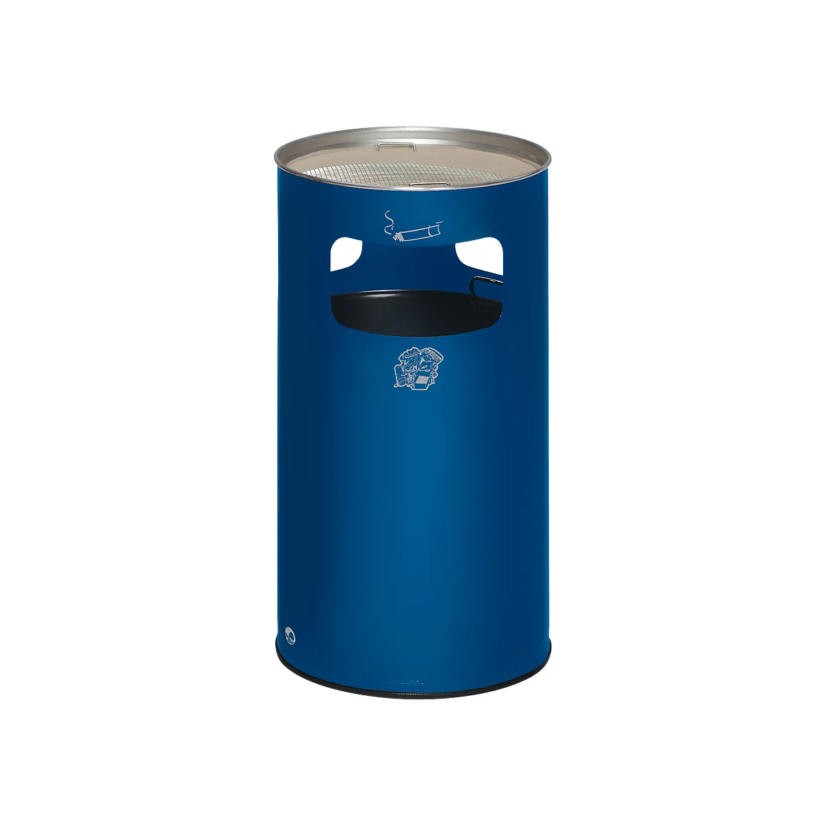 Combi-asbak, H 750 mm, gentiaanblauw