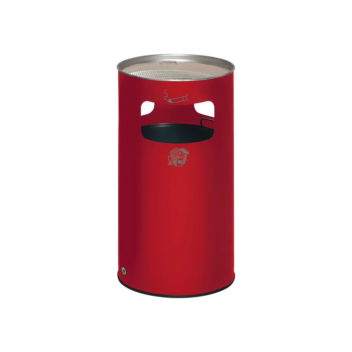 Combi-asbak, H 750 mm, rood