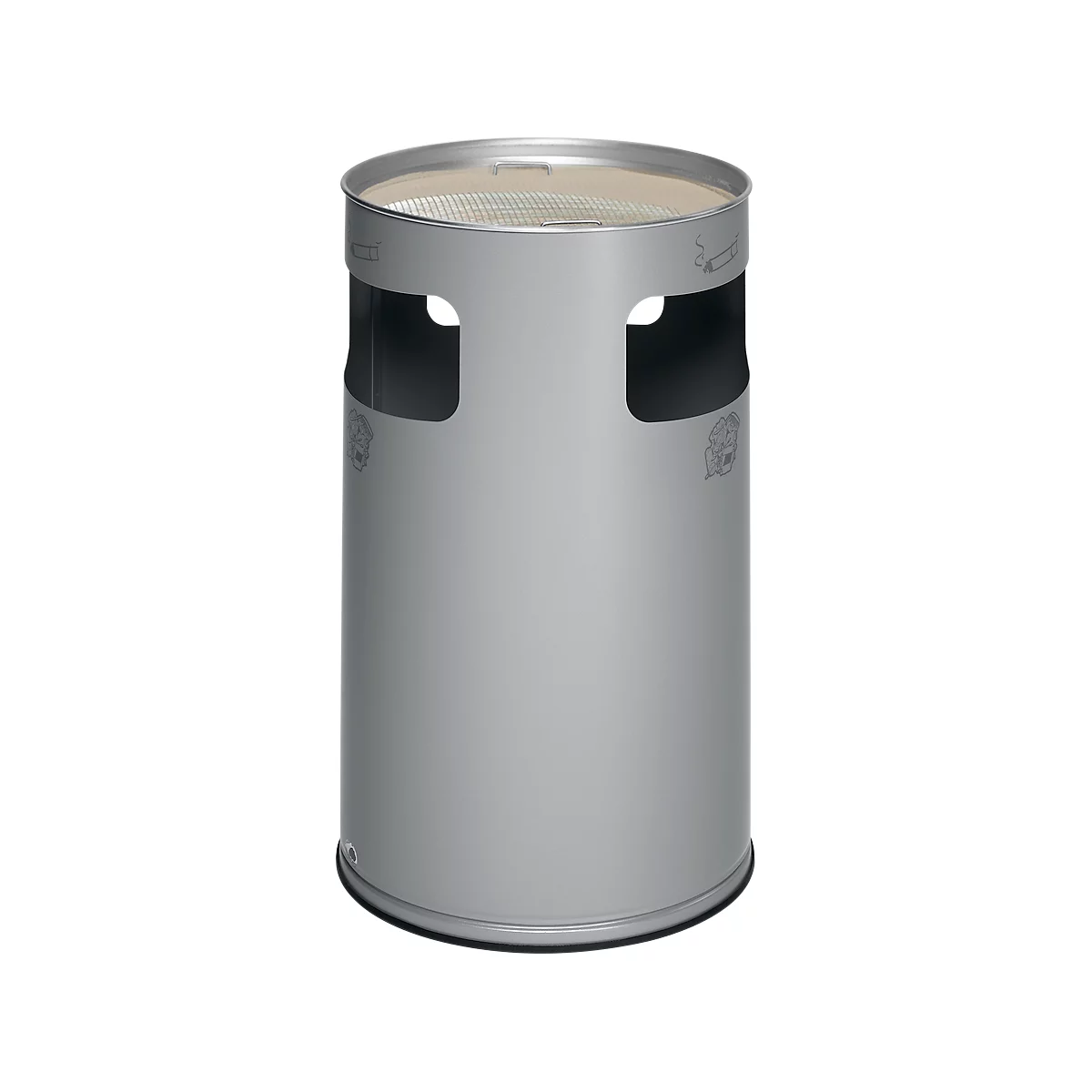Combi-asbak, H 750 mm, zilver