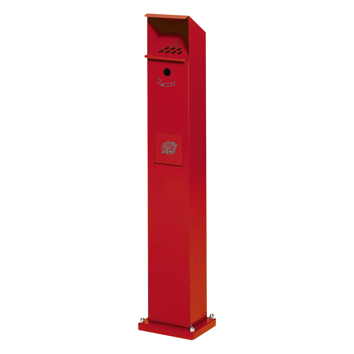 Combi-asbak voor buitengebruik, rood