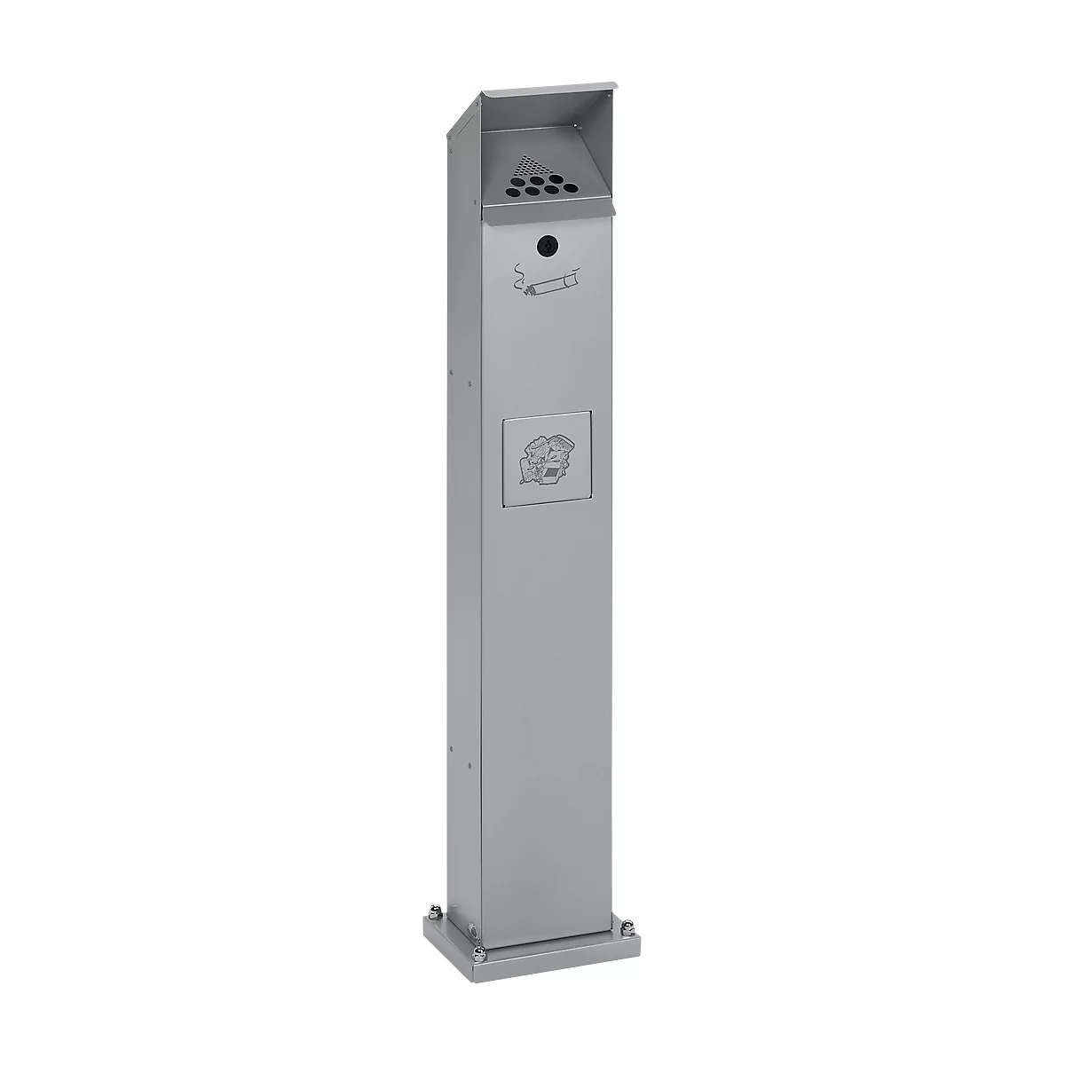 Combi-asbak voor buitengebruik, zilver