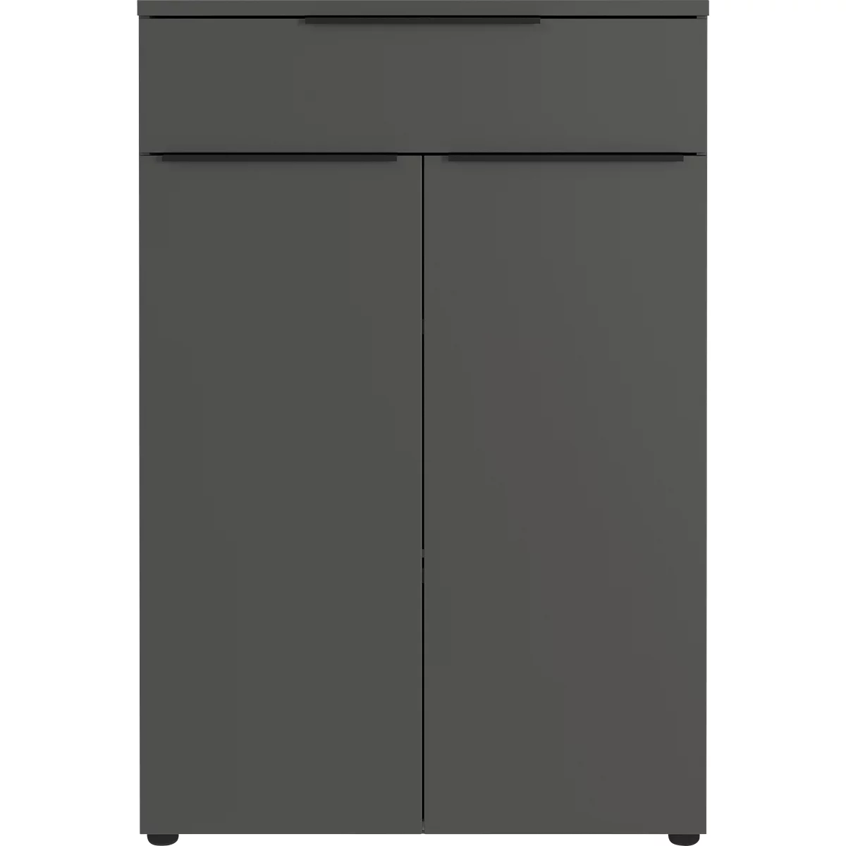 Combinatiekast Porto, 1 lade, 2 deuren en 2 legplanken, 2 OH, B 810 x D 400 x H 1200 mm, grafiet