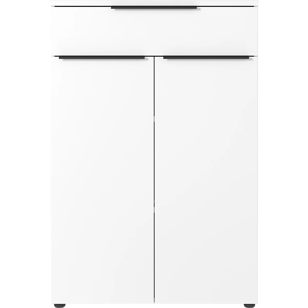 Combinatiekast Porto, 1 lade, 2 deuren en 2 legplanken, 2 OH, B 810 x D 400 x H 1200 mm, wit