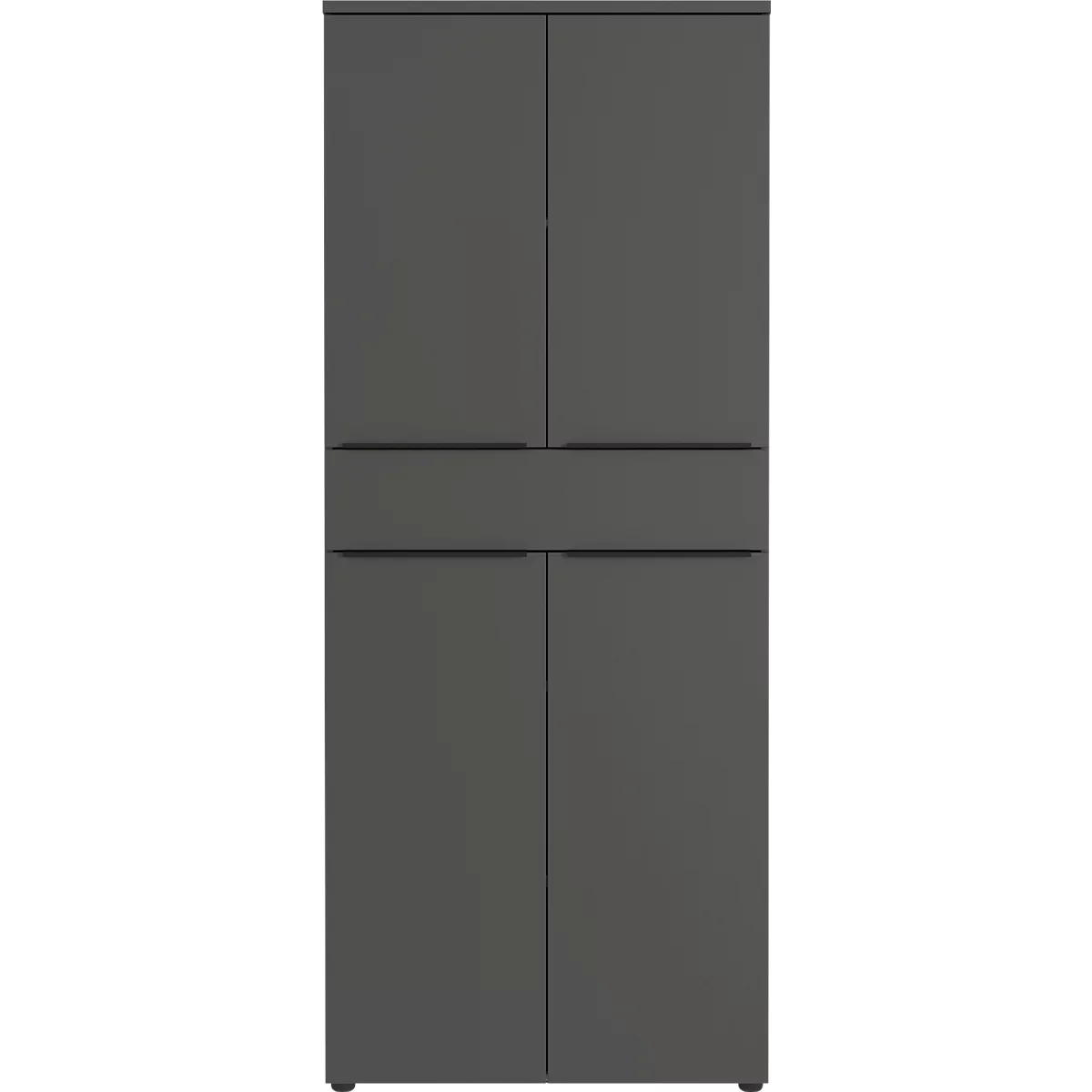 Combinatiekast Porto, 1 lade, 4 deuren en 3 legplanken, 4 OH, B 810 x D 400 x H 1970 mm, grafiet