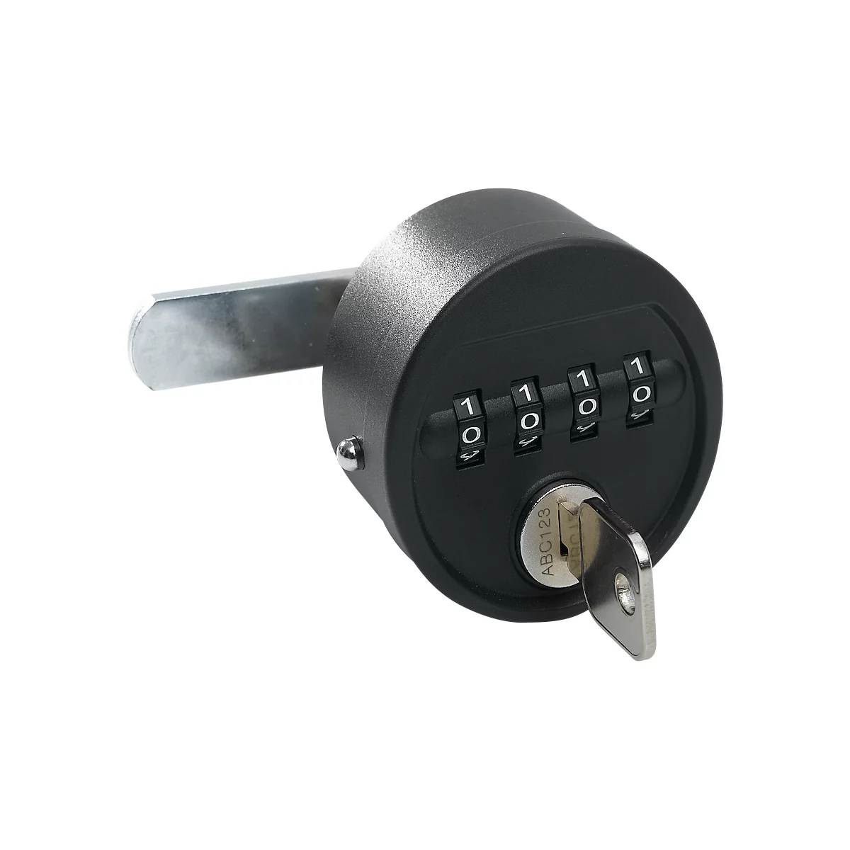 Combinatieslot, voor alle lockers van SSI Schäfer, 4 cijfers, geschikt voor inbouw achteraf, zonder noodsleutel, Ø 60 mm, zwart