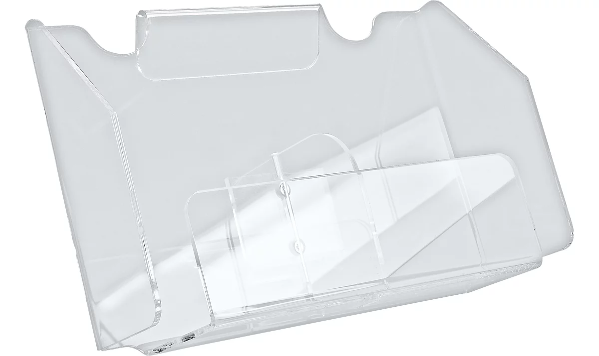 Compartimentos para folletos, acrílico transparente, para 2 x DIN largo
