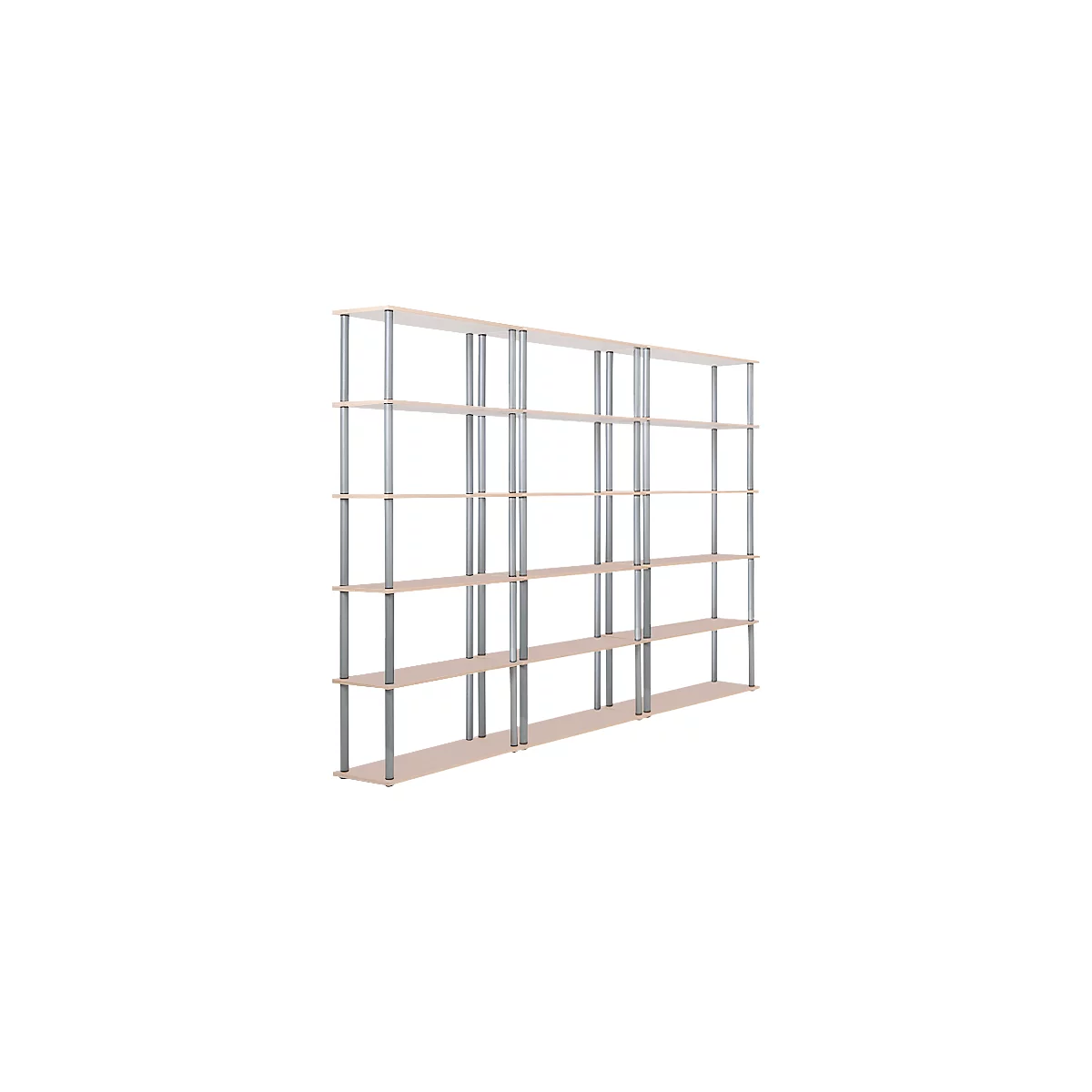 Complete aanbieding 3 boekenkasten, elk met 6 legborden (5 ordnerhoogten)
