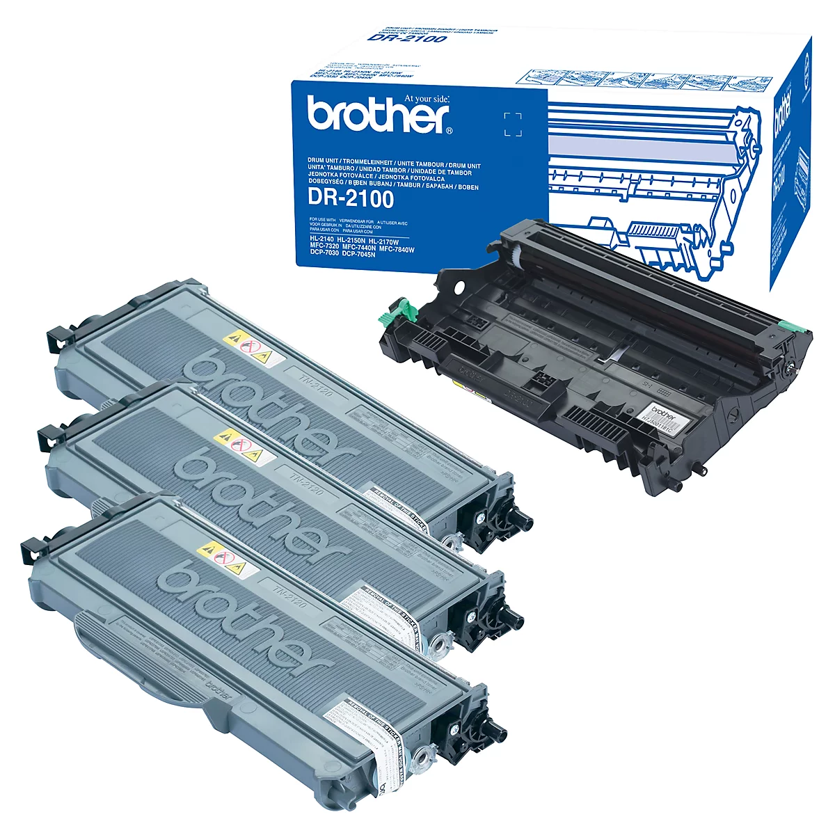 Complete aanbieding 3x Brother toners TN-2120 + 1x trommel DR-2100