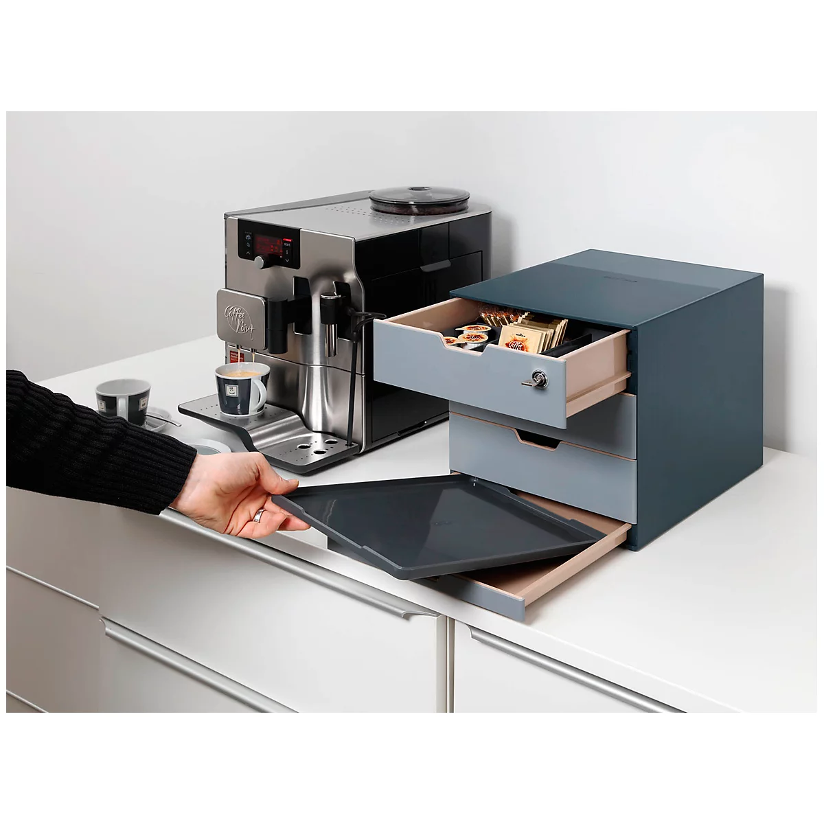 Complete set Coffee Point Box, horecabenodigdheden, van kunststof, 3-delig