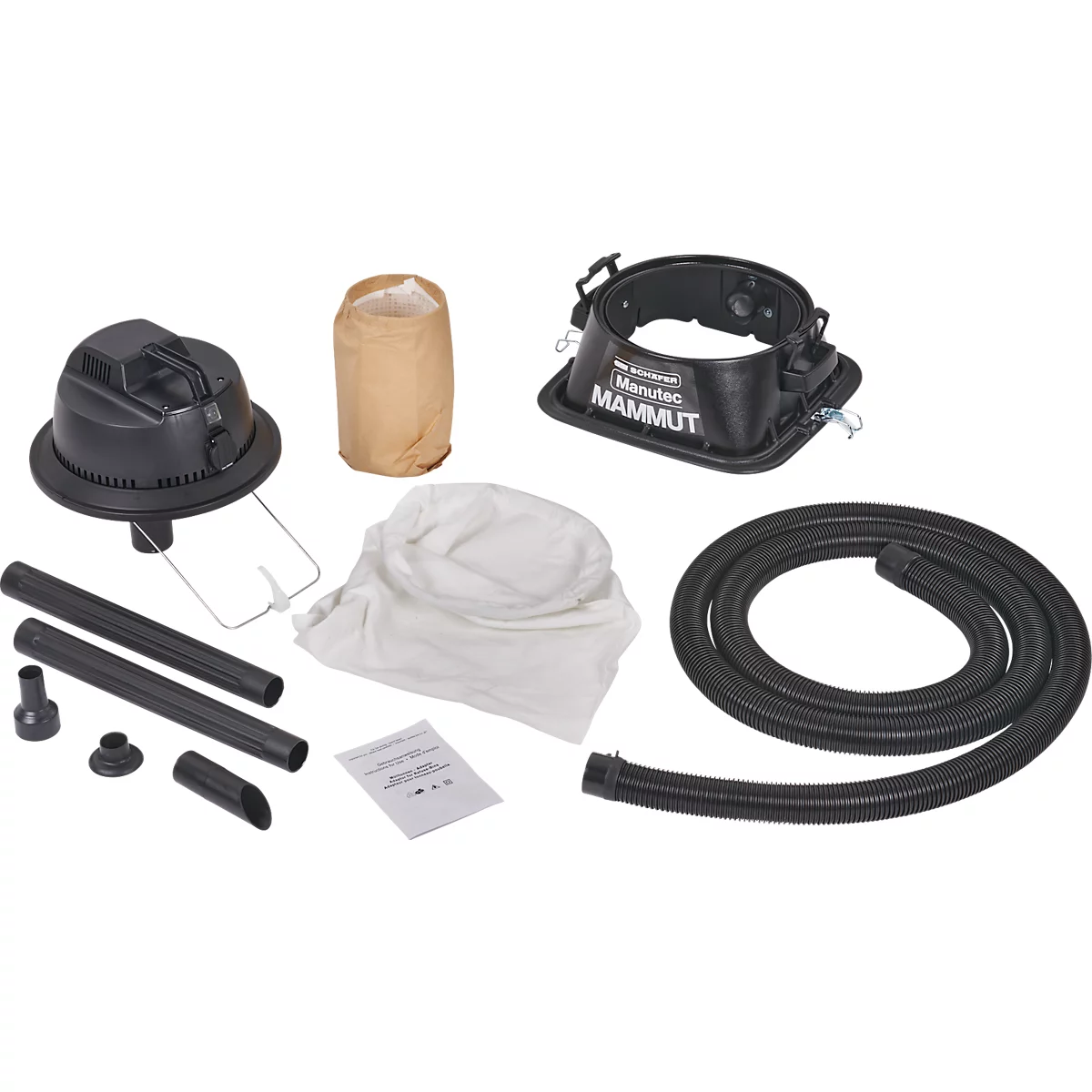 Complete set nat-droogzuiger, zonder gereedschapshouder, incl. grote afvalbak voor 120 l, 1 patroonfilter &amp; 1 vliesfilter, antraciet