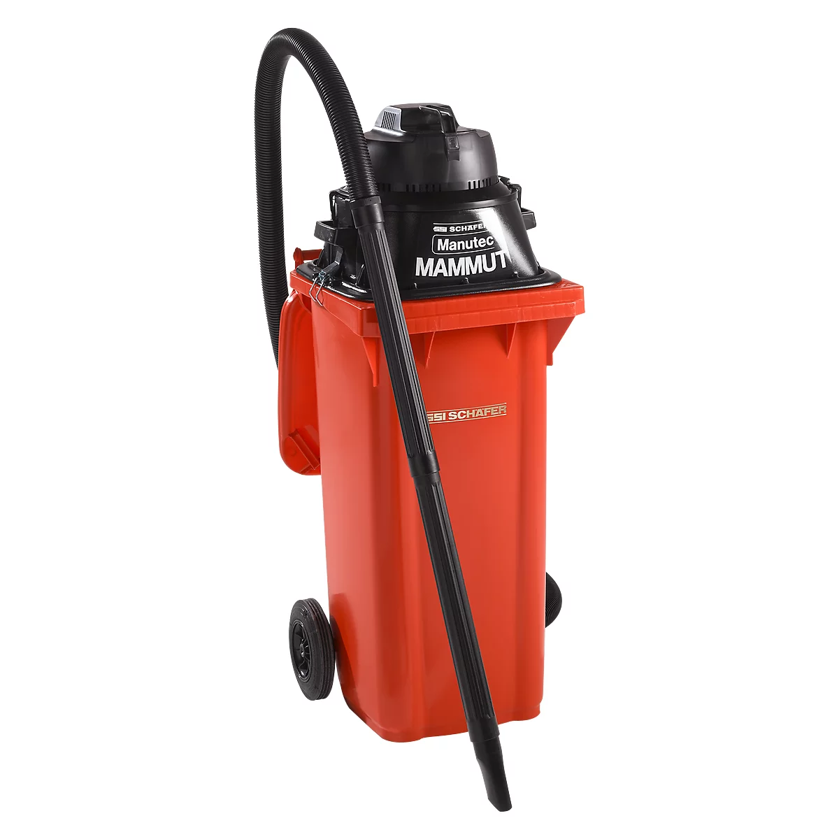 Complete set nat-droogzuiger, zonder gereedschapshouder, incl. grote afvalbak voor 120 l, 1 patroonfilter &amp; 1 vliesfilter, rood