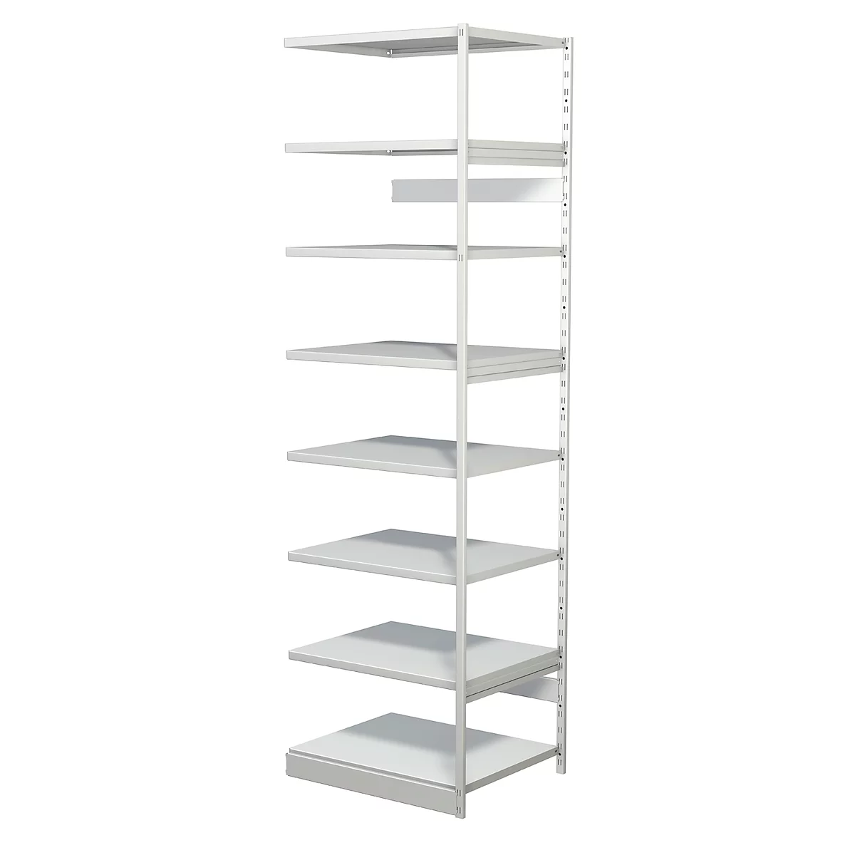Complete stelling PROGRESS 500 T, aanbouwsectie, zonder achterwand, H 2600 x B 750 x D 640 mm