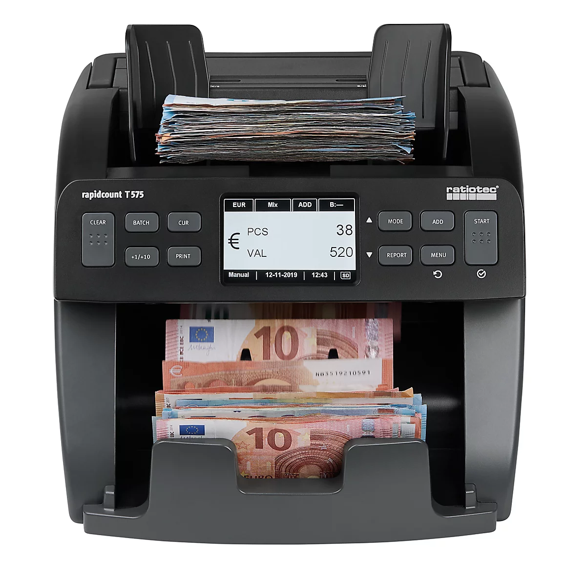 Compteuse de billets Rapidcount T575, EUR/USD/GBP/CHF, compteur de pièces et de valeurs, authentification