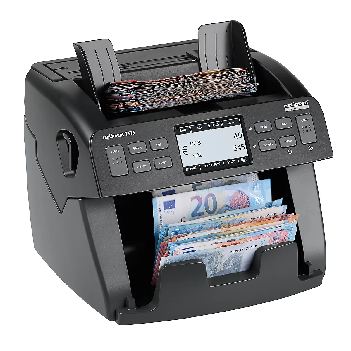 Compteuse de billets Rapidcount T575, EUR/USD/GBP/CHF, compteur de pièces et de valeurs, authentification