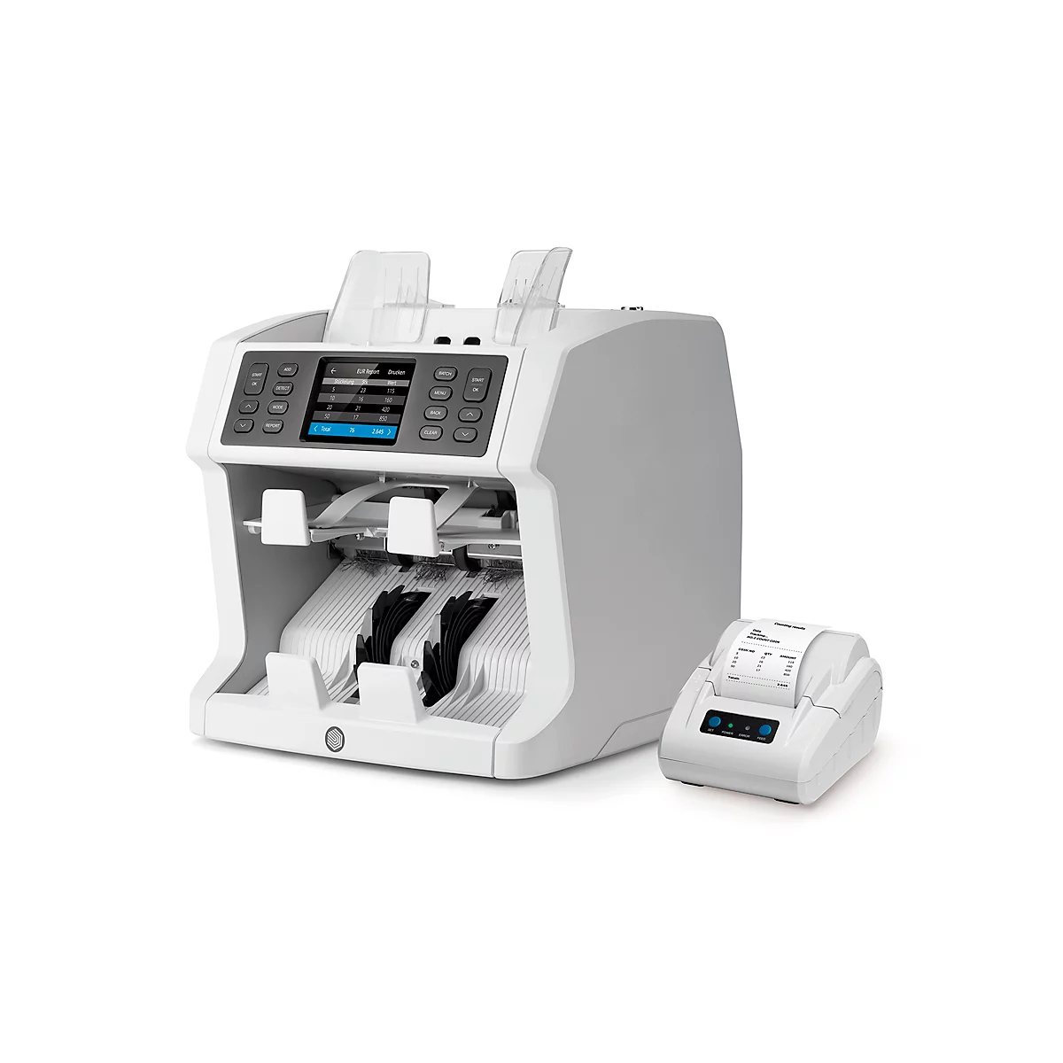 Compteuse de billets Safescan® 2985 SX, testée par la banque centrale, 7 caractéristiques de sécurité, compteur &amp; trieur de valeurs, jusqu'à 1200 billets/min &amp; jusqu'à 3 devises