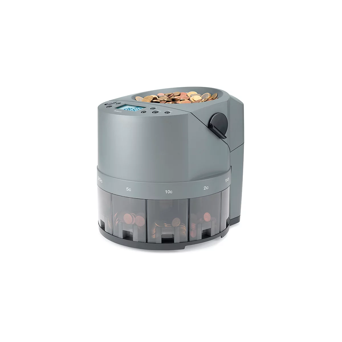 Compteuse de pièces 1450 Safescan, compte et trie jusqu'à 500 pièces en euros/min., avec fonction addition et de regroupement, câble d'alimentation