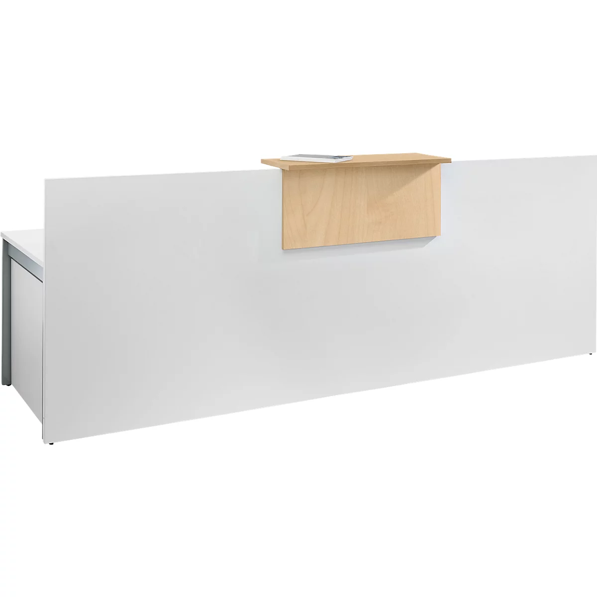 Comptoir Come-In, 1 étagère, droit, largeur 2400 mm, coloris blanc/érable 