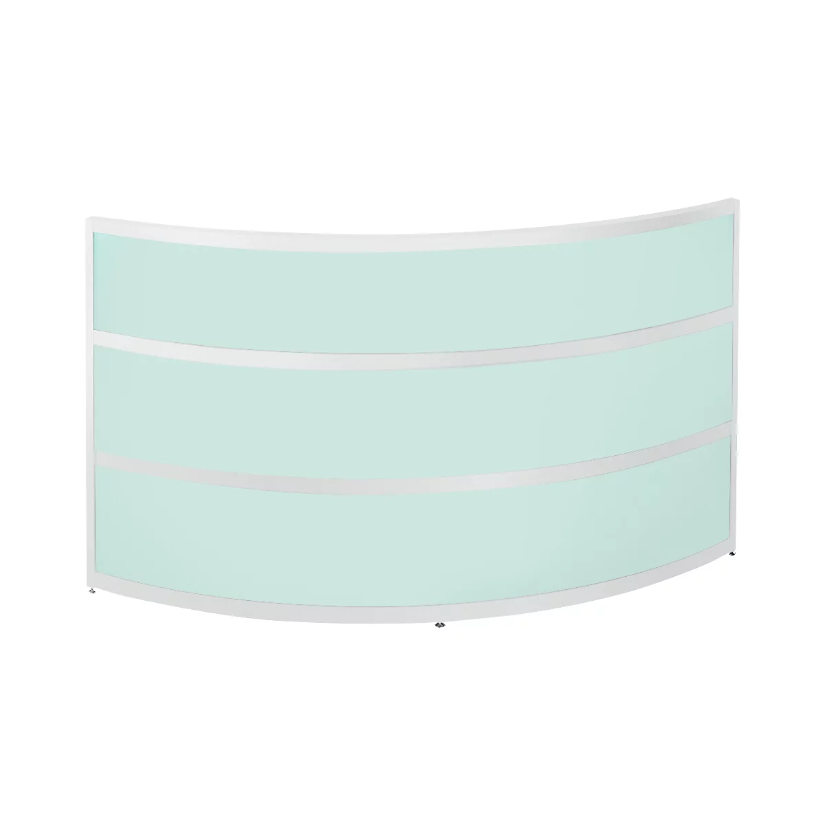 Comptoir d'appoint Tool, rond, l. 1910 x P 850 x H 1100 mm, coloris hêtre/verre synthétique vert