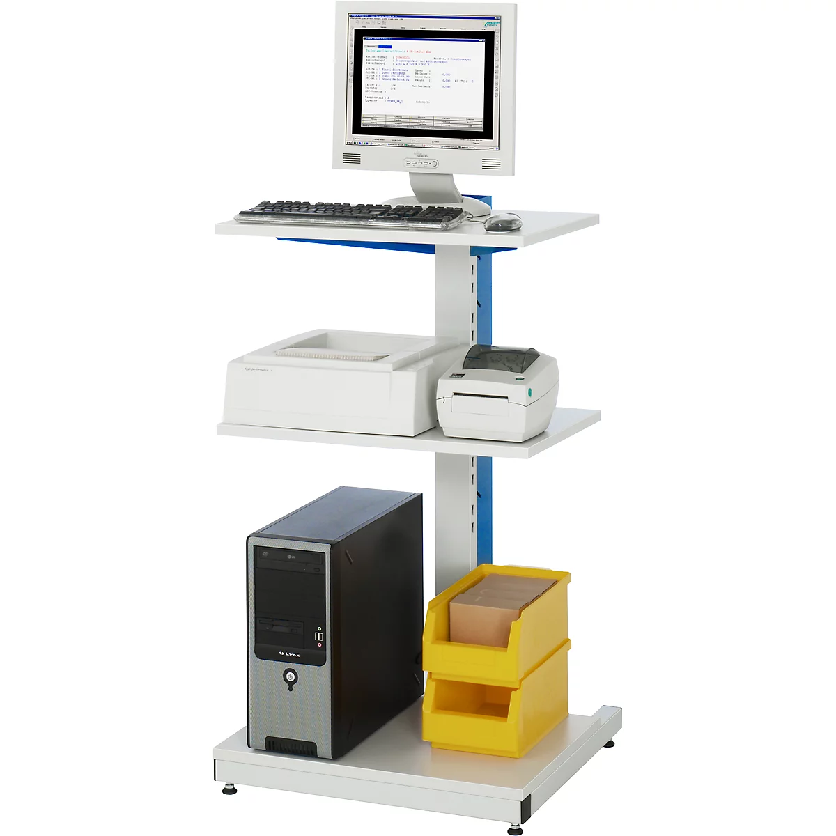 Computerstandaard type 6001, B 650 x D 650 x H 1150 mm, stationair