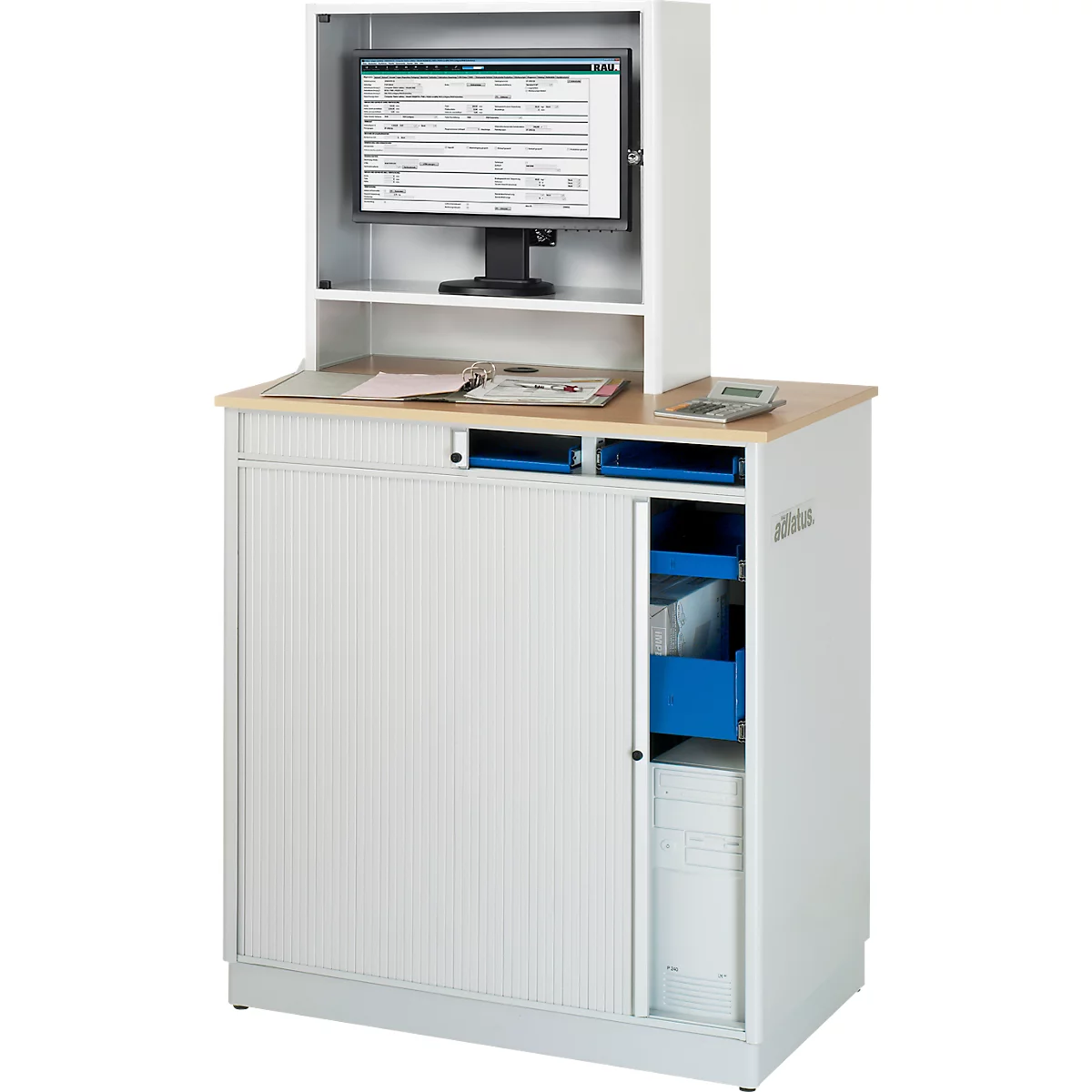 Computerstation type 6018, B 1030 x D 660 x H 1810 mm, stationair