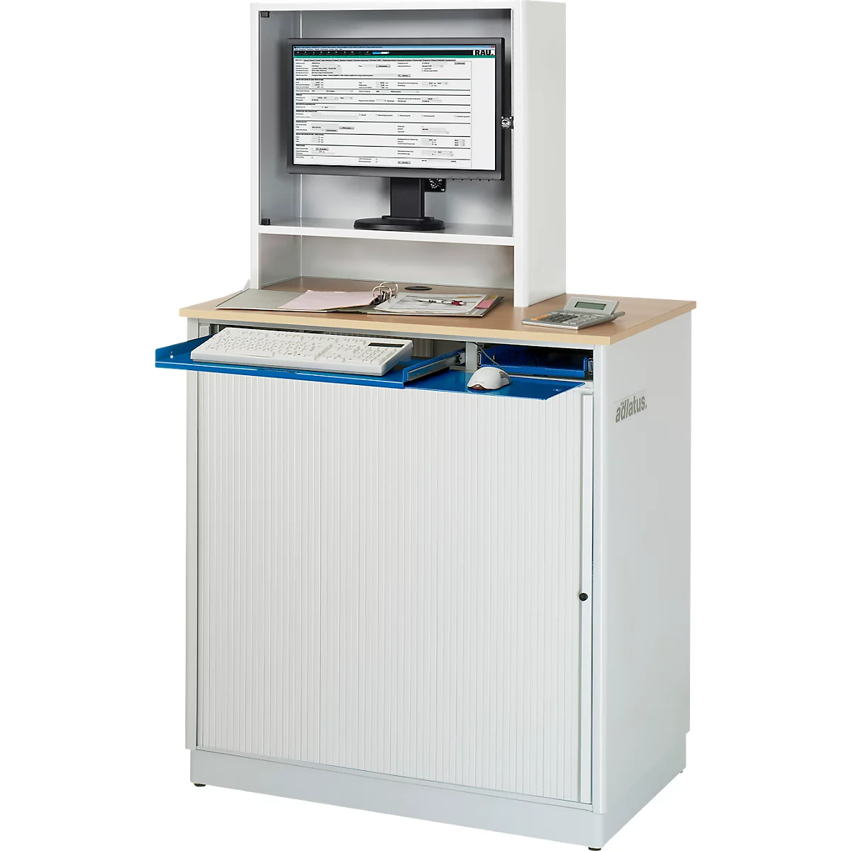 Computerstation type 6018, B 1030 x D 660 x H 1810 mm, stationair