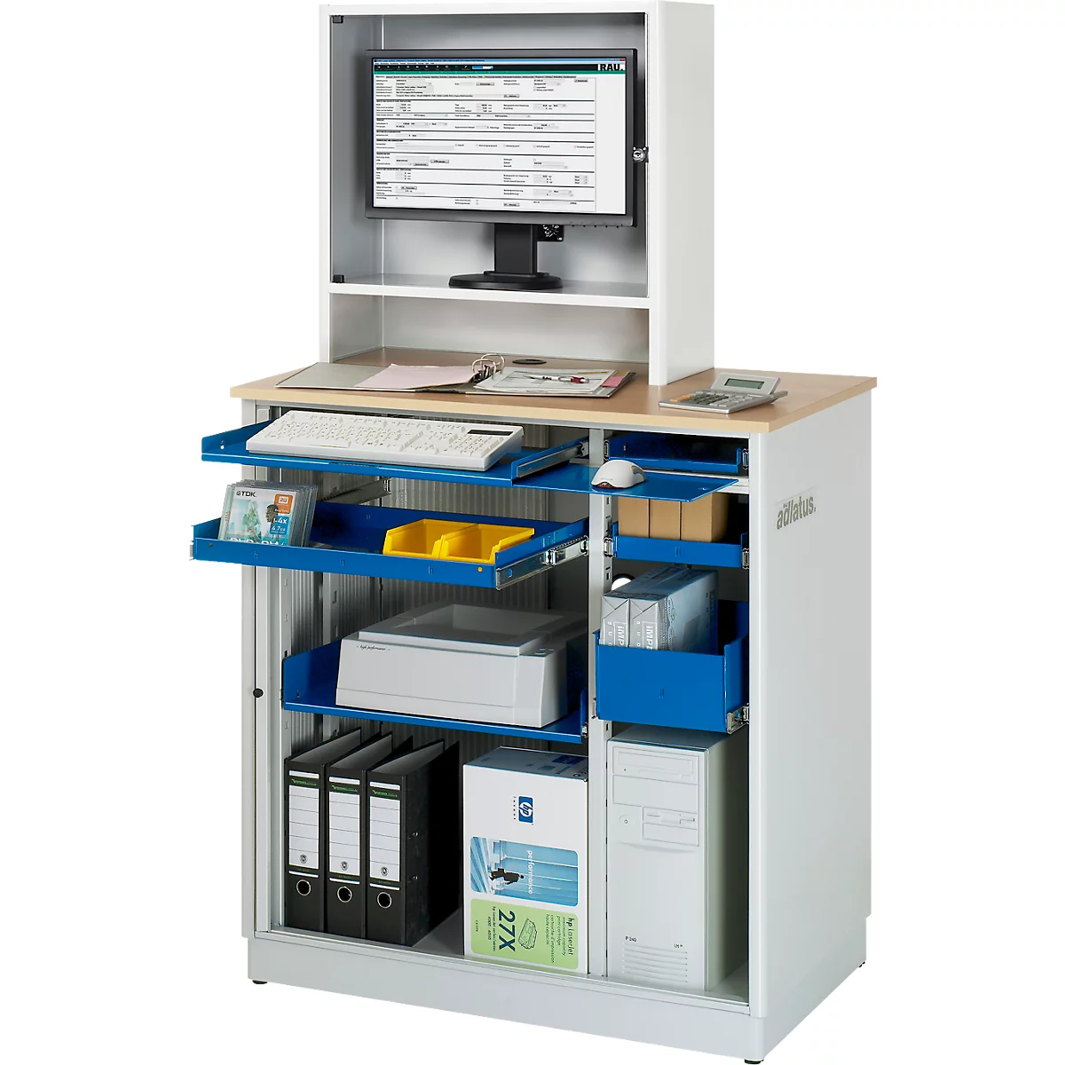 Computerstation type 6018, B 1030 x D 660 x H 1810 mm, stationair