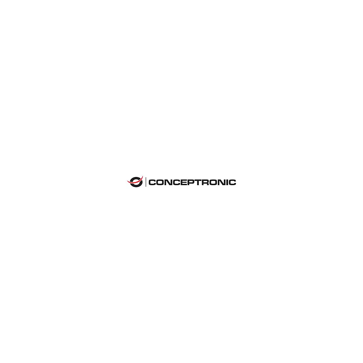 Firmenlogo von Conceptronic, bestehend aus einem stilisierten, schwarzen O mit rotem Bogen und dem Schriftzug.