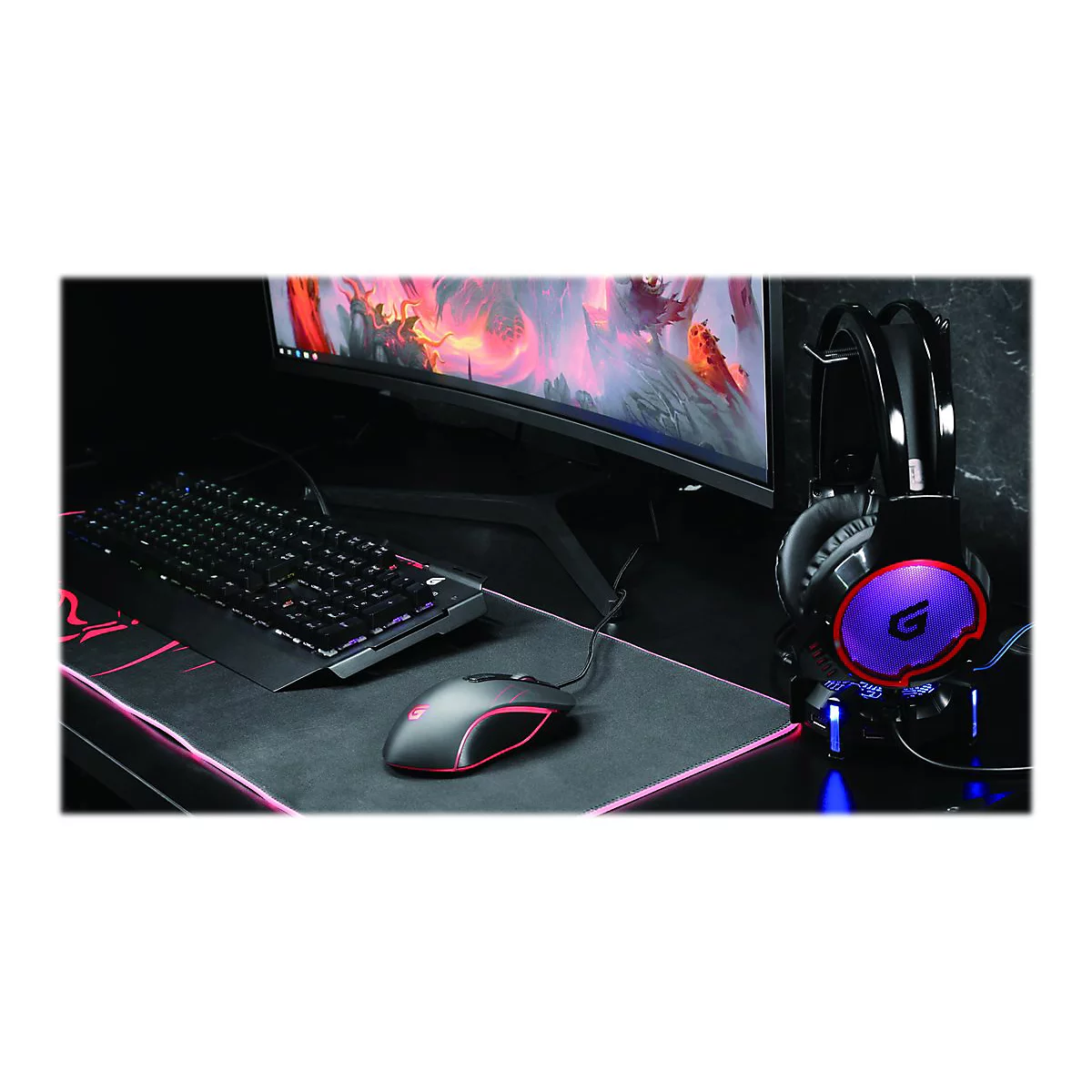 Conceptronic KRONIC - Tastatur - Hintergrundbeleuchtung - USB - Deutsch - Tastenschalter: blauer Schalter