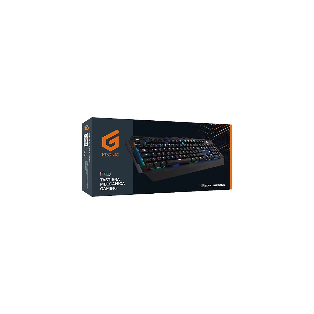 Conceptronic KRONIC - Tastatur - Hintergrundbeleuchtung - USB - Italienisch - Tastenschalter: blauer Schalter