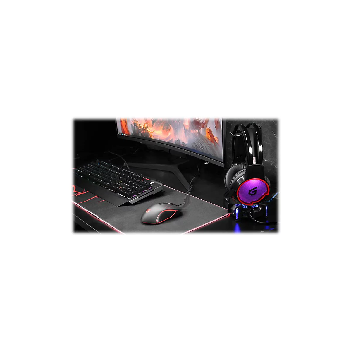 Conceptronic KRONIC - Tastatur - Hintergrundbeleuchtung - USB - Italienisch - Tastenschalter: blauer Schalter