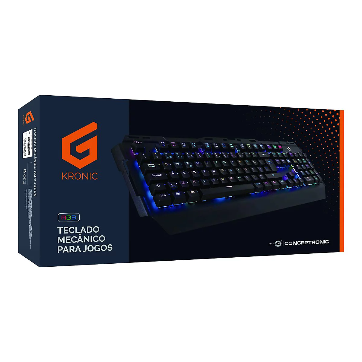 Conceptronic KRONIC - Tastatur - Hintergrundbeleuchtung - USB - Portugiesisch - Tastenschalter: blauer Schalter