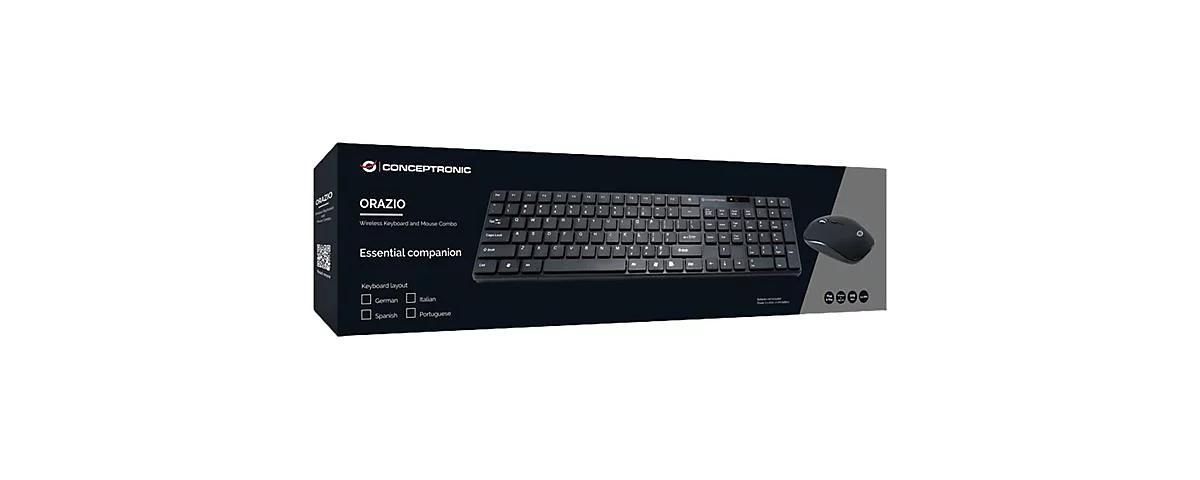 Conceptronic ORAZIO - Tastatur-und-Maus-Set - Portugiesisch - Schwarz