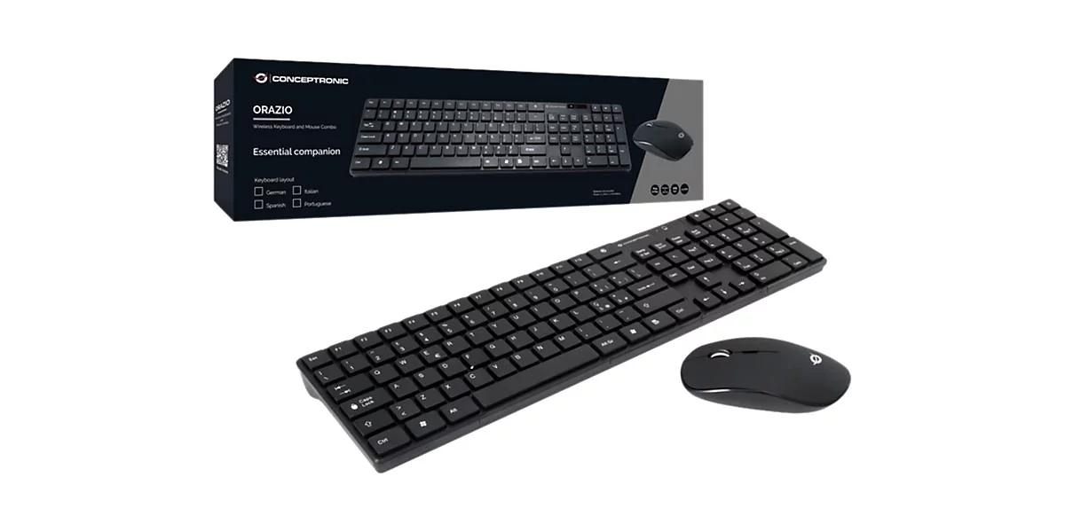 Conceptronic ORAZIO - Tastatur-und-Maus-Set - Portugiesisch - Schwarz