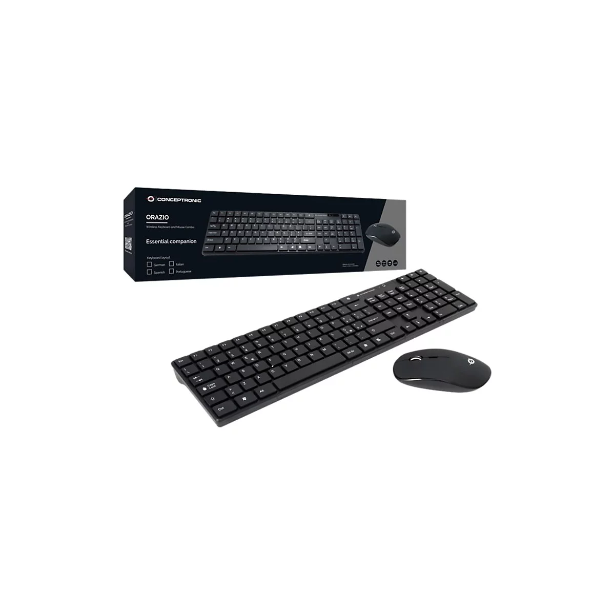 Conceptronic ORAZIO - Tastatur-und-Maus-Set - Portugiesisch - Schwarz