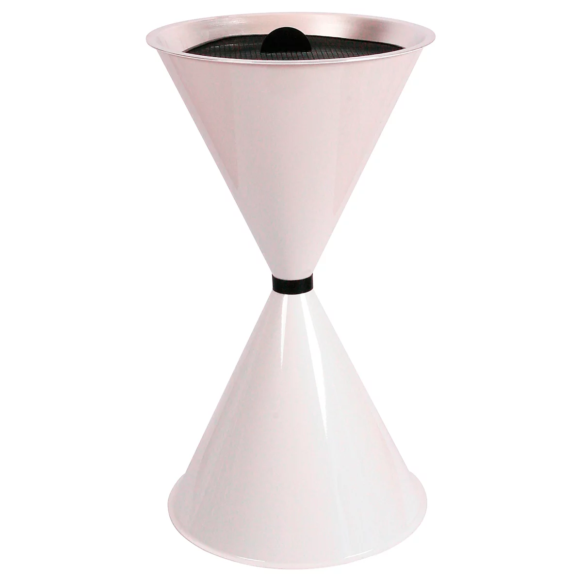 Conische staande asbak Diabola ECO, aluminium bak, H 710 mm, ø 400 mm, wit