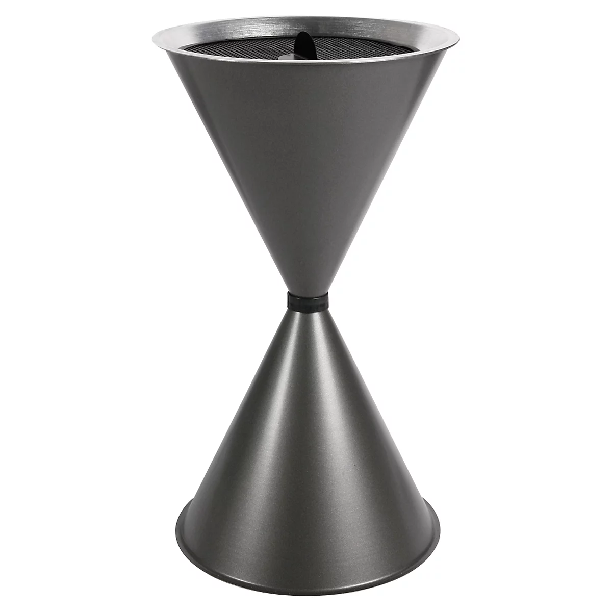 Conische staande asbak Diabola ECO, aluminium inzetbak, H 710 mm, ø 400 mm, grafiet