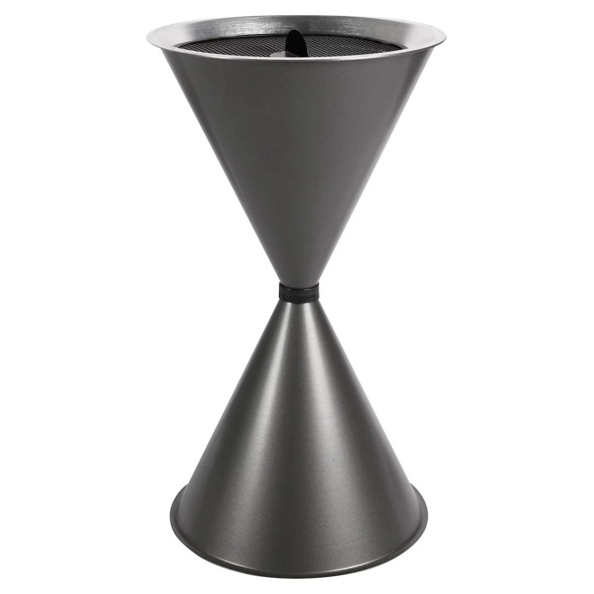Conische staande asbak Diabola ECO, aluminium inzetbak, H 710 mm, ø 400 mm, grafiet, kwartszand