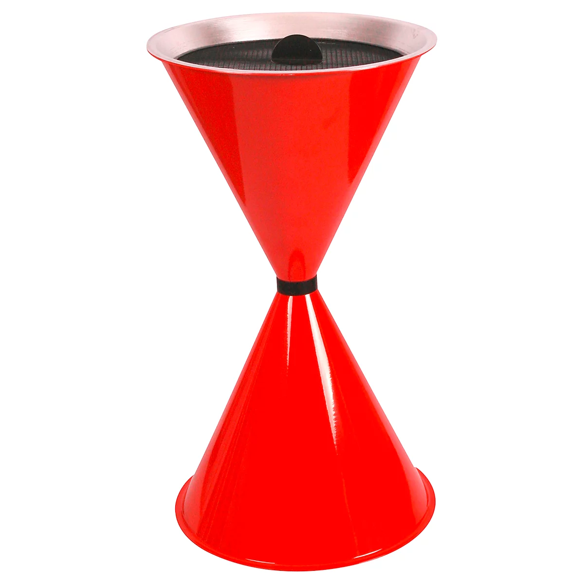Conische staande asbak Diabola ECO, aluminium inzetbak, H 710 mm, ø 400 mm, rood, kwartszand