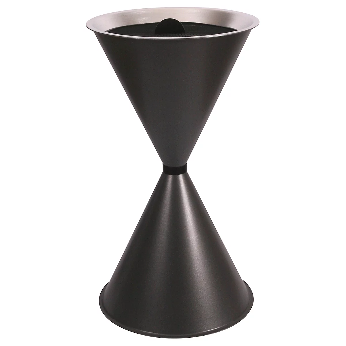 Conische staande asbak Diabola ECO, aluminium inzetbak, H 710 mm, ø 400 mm, zwart, kwartszand