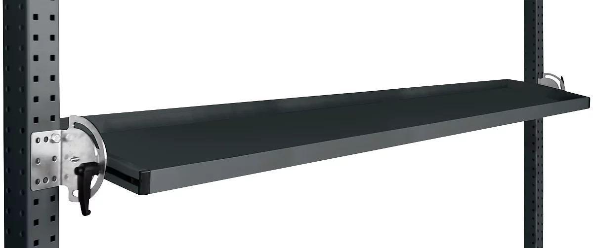 Consola de almacenamiento inclinable Manuflex, para serie Universal o Profi, profundidad útil 195 mm, para anchura de mesa 1750 mm, antracita