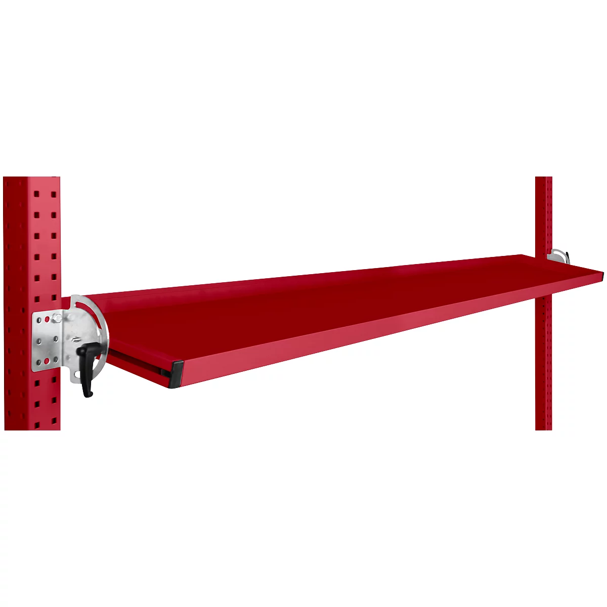 Consola de almacenamiento inclinable Manuflex, para serie Universal o Profi, profundidad útil 345 mm, para anchura de mesa 1750 mm, rojo rubí