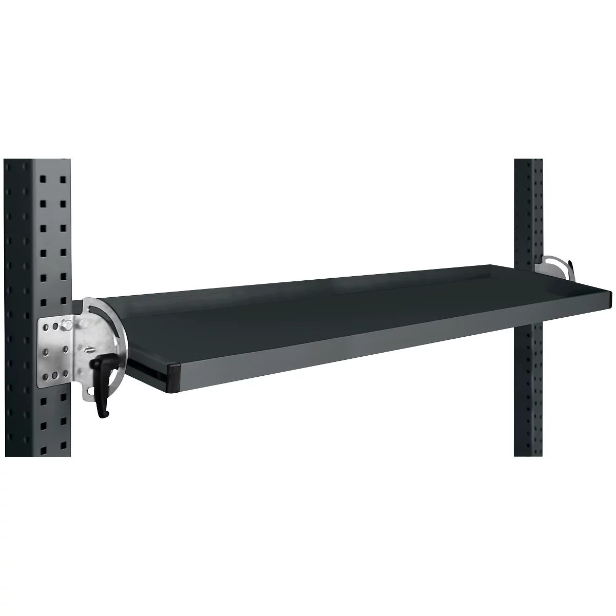 Console de rangement inclinable Manuflex, pour séries Universal ou Profi, profondeur utile 195 mm, pour largeur de table de 1500 mm, anthracite