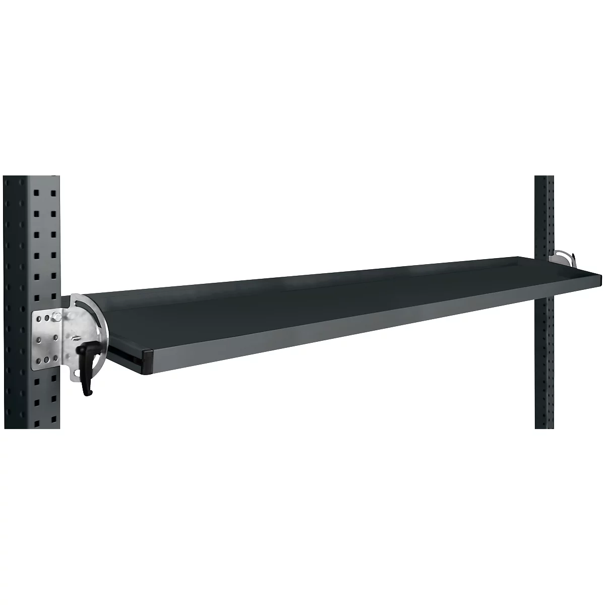 Console de rangement inclinable Manuflex, pour séries Universal ou Profi, profondeur utile 195 mm, pour largeur de table de 1750 mm, anthracite