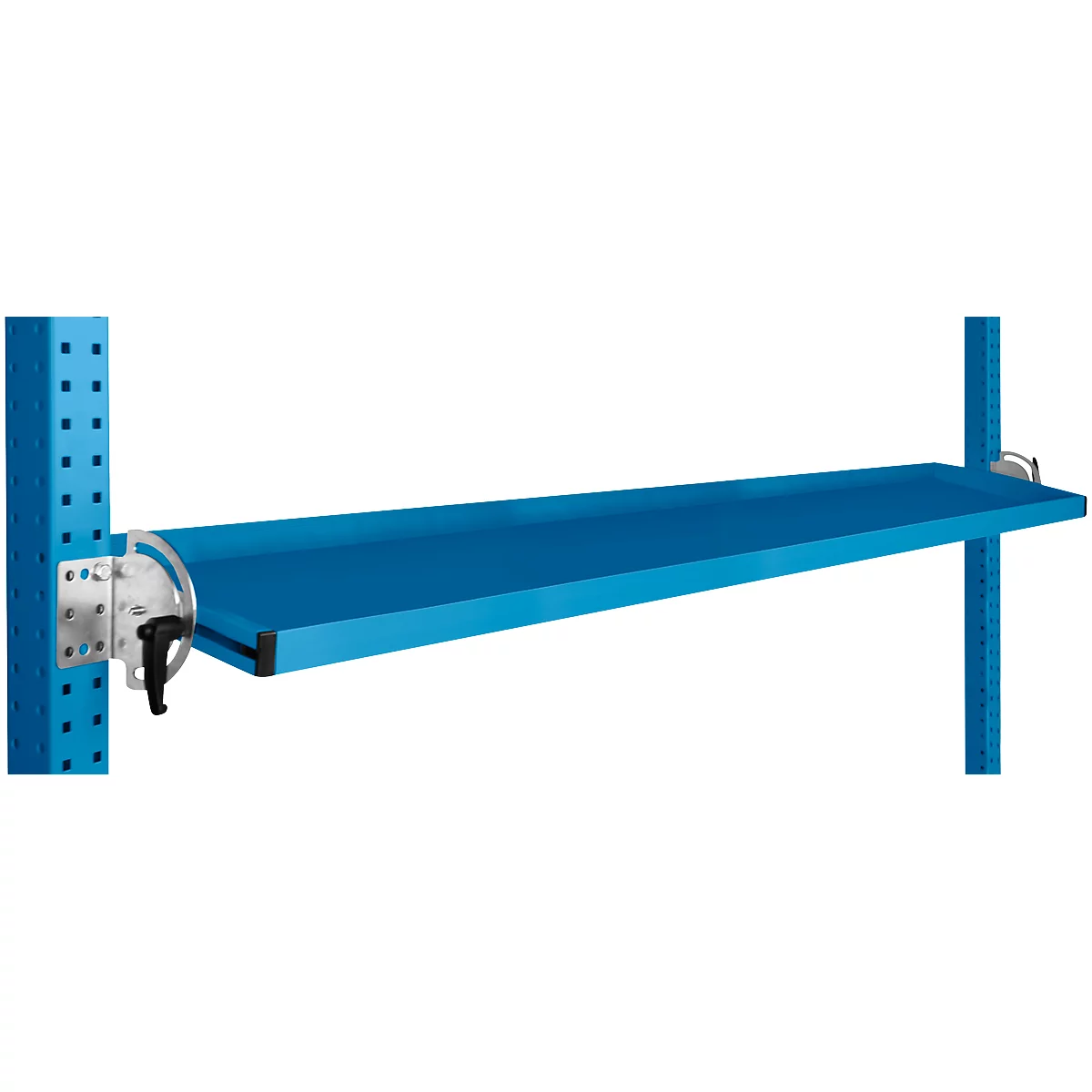 Console de rangement inclinable Manuflex, pour séries Universal ou Profi, profondeur utile 195 mm, pour largeur de table de 1750 mm, bleu clair