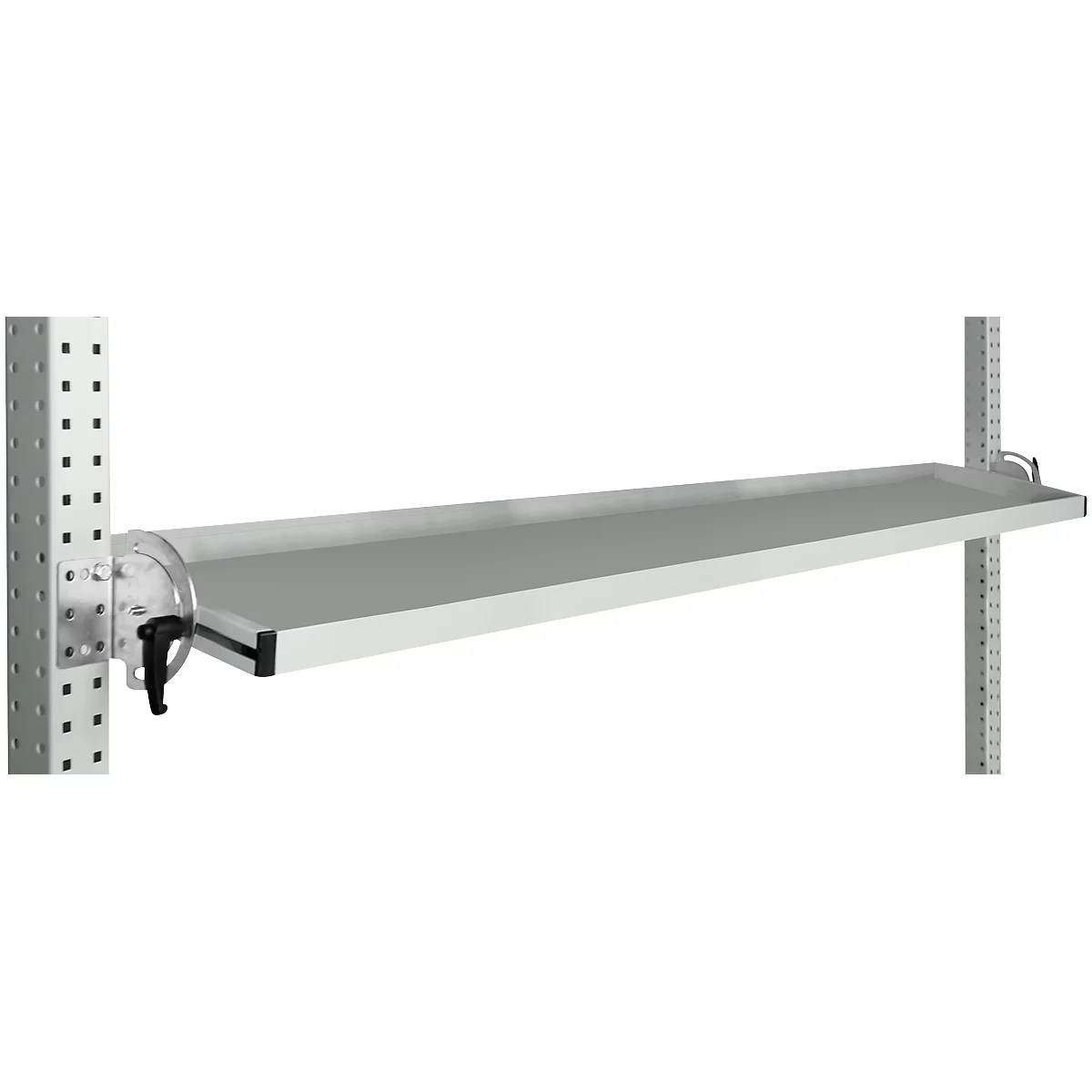 Console de rangement inclinable Manuflex, pour séries Universal ou Profi, profondeur utile 195 mm, pour largeur de table de 1750 mm, gris clair