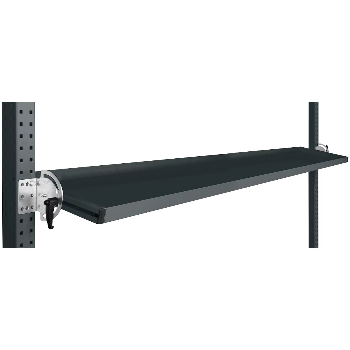 Console de rangement inclinable Manuflex, pour séries Universal ou Profi, profondeur utile 345 mm, pour largeur de table de 1750 mm, anthracite