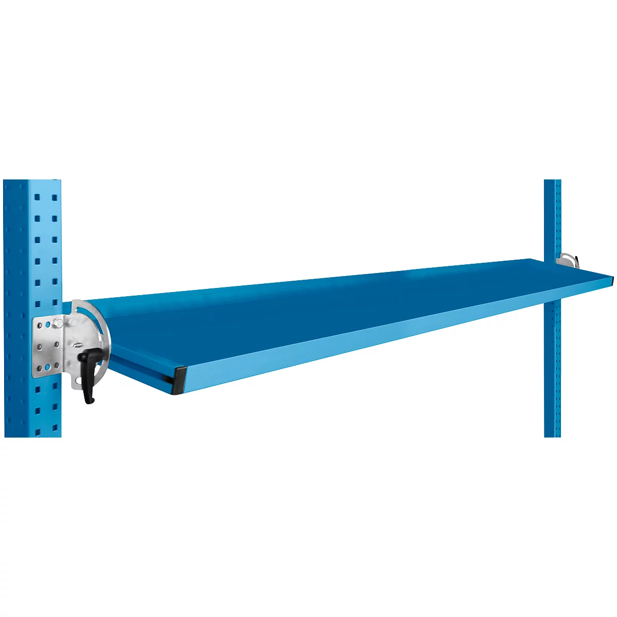 Console de rangement inclinable Manuflex, pour séries Universal ou Profi, profondeur utile 345 mm, pour largeur de table de 1750 mm, bleu clair