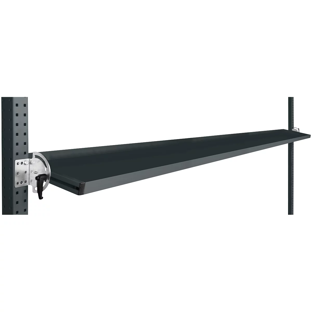 Console de rangement inclinable Manuflex, pour séries Universal ou Profi, profondeur utile 345 mm, pour largeur de table de 2000 mm, anthracite