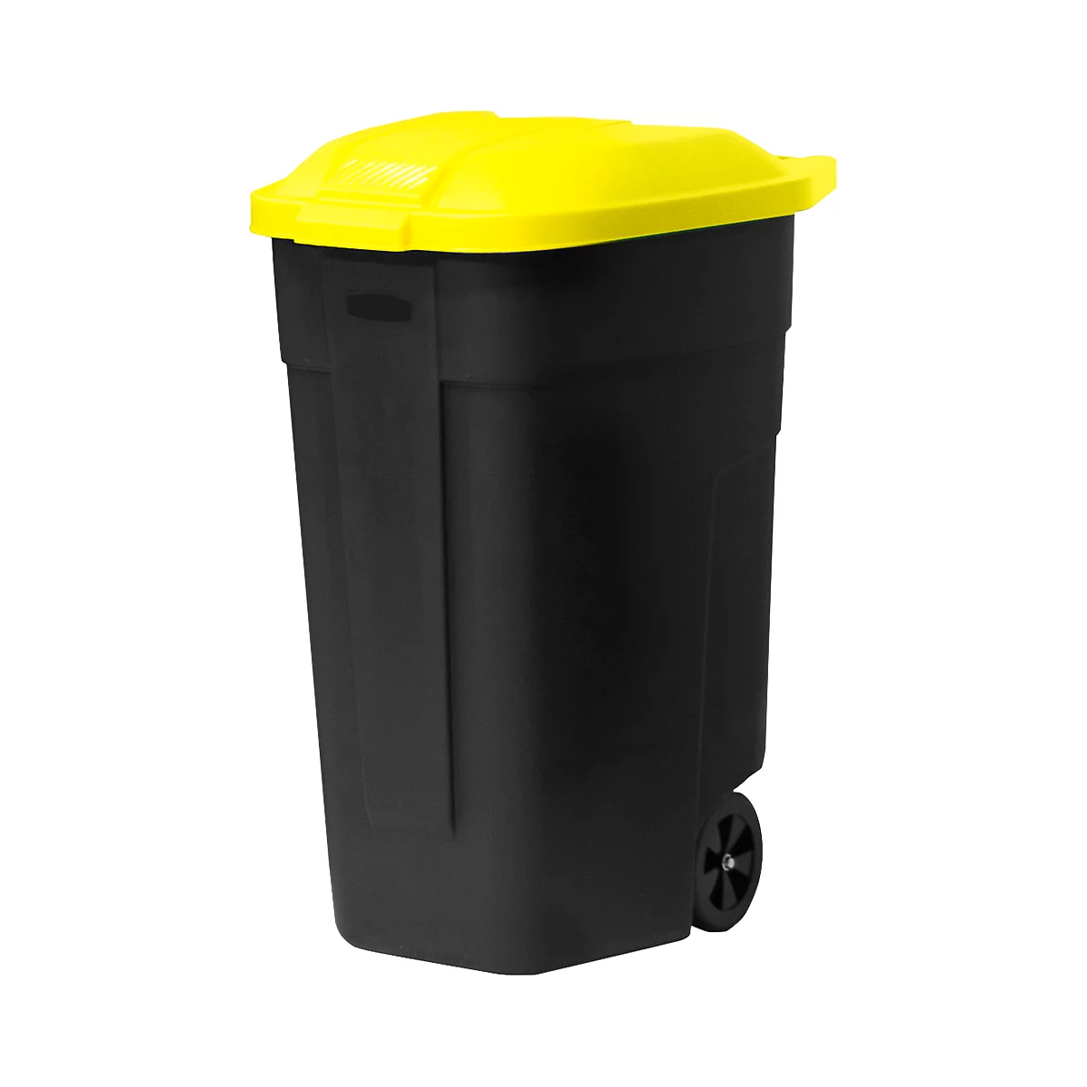 Container mit Deckel, anthrazit, Deckel gelb