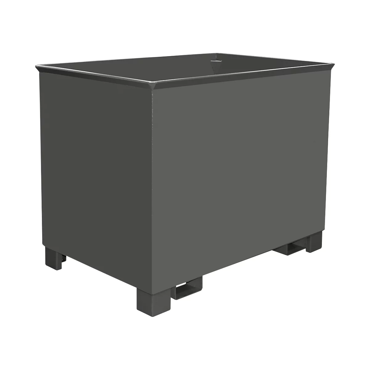 Container voor routetreinen type C 80, voor vaste stoffen, 3 hoog stapelbaar, capaciteit 0,8 m³, tot 1000 kg, muisgrijs RAL 7005